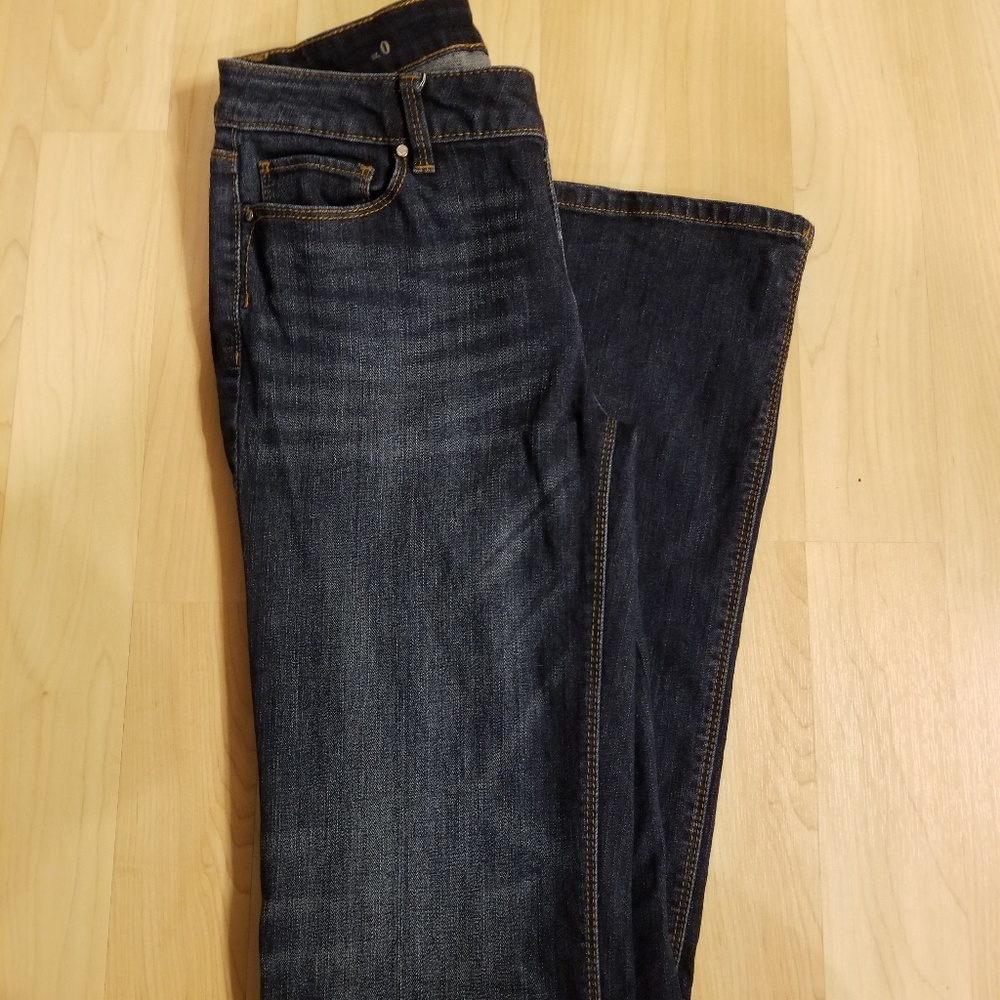 Dark wash boot cut jeans